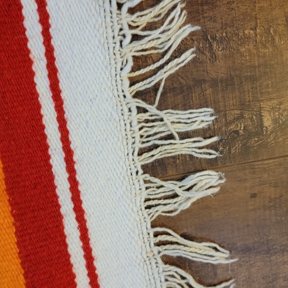 VINTAGE BOHO COTTON RAG RUGS Orange and Red - Picture 3 of 5